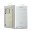 Guess GUHMP16LPSAPSMED iPhone 16 Pro 6.3" złoty/gold hardcase Saffiano Peony Classic Logo MagSafe