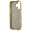 Guess GUHMP16SPSAPSMED iPhone 16 6.1" złoty/gold hardcase Saffiano Peony Classic Logo MagSafe