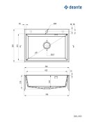 Deante Eridan Zlewozmywak granitowy 1-komorowy bez ociekacza - antracyt ZQE_T103