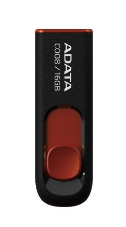 ADATA C008 16 GB, USB 2.0, czarny/czerwony