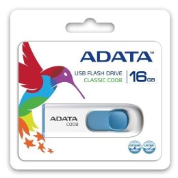ADATA C008 16 GB, USB 2.0, biały/niebieski