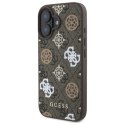 Guess GUHMP16SP4PWPW iPhone 16 6.1" brązowy/brown hardcase Peony On 4G Background MagSafe