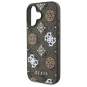 Guess GUHMP16SP4PWPW iPhone 16 6.1" brązowy/brown hardcase Peony On 4G Background MagSafe