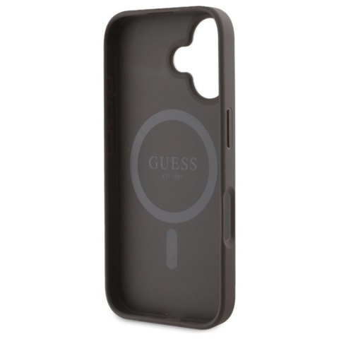 Guess GUHMP16SP4PWPW iPhone 16 6.1" brązowy/brown hardcase Peony On 4G Background MagSafe