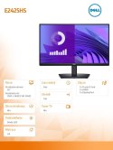 Monitor E2425HS 23.8 cala VA LED FHD/(1920x1080)/16:9/DP/HDMI/VGA/Głośniki/3Y