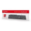 Klawiatura multimedialna Gembird KB-UM-104 Compact | Multimedia | Przewodowa | US Layout | Kolor Czarny | USB | Waga 420 g | Gwa