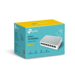 TP-LINK | Switch | TL-SF1008D | Niezarządzalny | Desktop | Porty 10/100 Mb/s (RJ-45) w liczbie 8 | Typ zasilania Zewnętrzny | 36