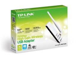 Adapter TP-LINK USB 2.0 TL-WN722N 2.4GHz, 802.11n, 150 Mb/s, 1xodłączana antena 4dBi