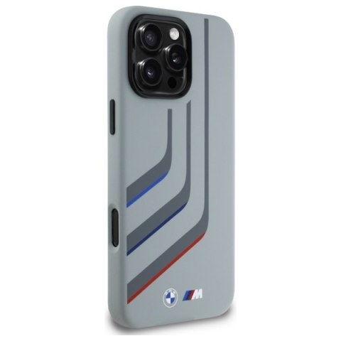 BMW BMHMP16X23SLIG iPhone 16 Pro Max 6.9" szary/grey hardcase Silicone Turning Lines MagSafe