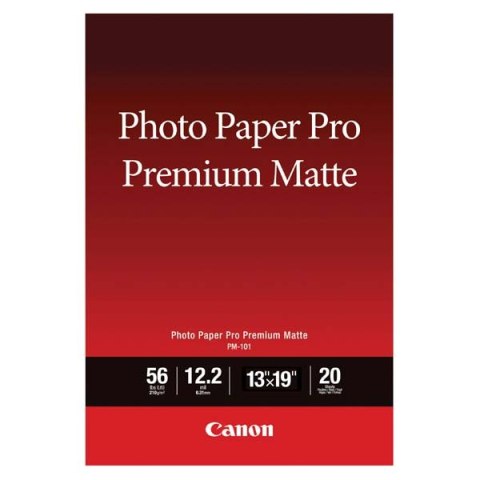 Canon Photo paper premium matte, PM-101, foto papier, matowy, 8657B007, biały, A3+, 13x19", 210 g/m2, 20 szt., atrament