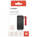 Verbatim Dysk SSD 2TB - brelok do kluczy z kablem USB 3.2 gen.2 czarno-czerwony/black-red 32196