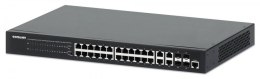 Switch zarządzalny 24x RJ45 Gigabit PoE+ 370W, 4x SFP/RJ45