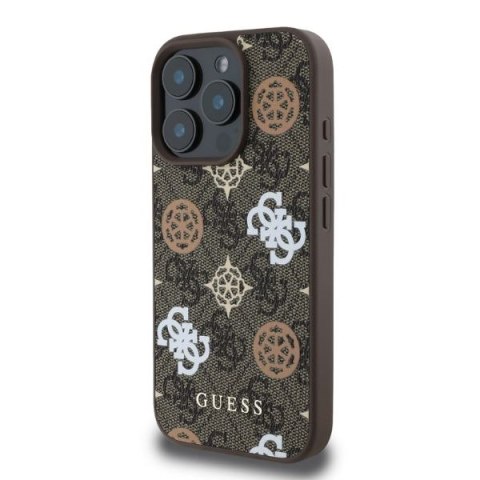 Guess GUHMP16LP4PWPW iPhone 16 Pro 6.3" brązowy/brown hardcase Peony On 4G Background MagSafe