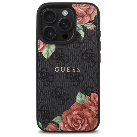 Guess GUHMP16LP4ROPEMCK iPhone 16 Pro 6.3" czarny/black hardcase 4G Flowers Print MagSafe