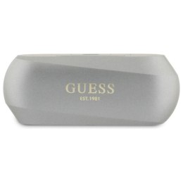 Guess słuchawki Bluetooth GUTWSC2MCDSE TWS + stacja dokująca taupe Elongated Metalic Printed Logo