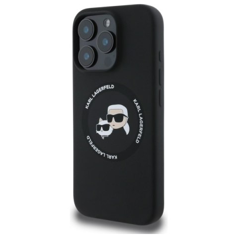 Karl Lagerfeld KLHMP16XSKCHTCK iPhone 16 Pro Max 6.9" czarny/black hardcase Silicone Karl&Choupette Heads MagSafe