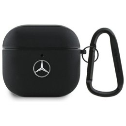 Mercedes MEA4CSLBK AirPods 4 cover czarny/black Leather Metal Logo