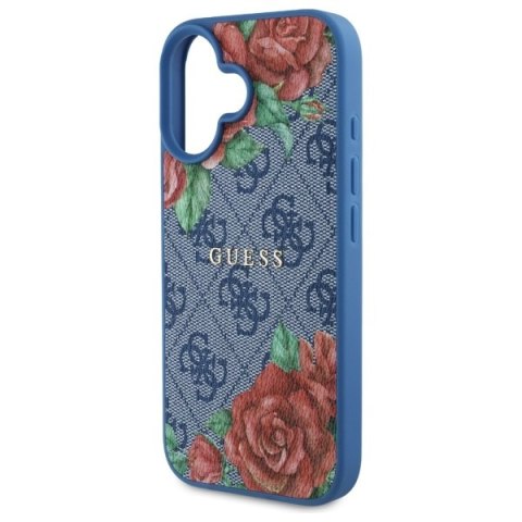 Guess GUHMP16SP4ROPEMCB iPhone 16 6.1" niebieski/blue hardcase 4G Flowers Print MagSafe