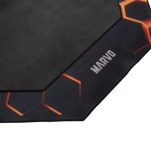 Dla gracza, mata pod fotel, Marvo, GM03, 1100 x 1100 x 2 mm, czarna, antypoślizgowa