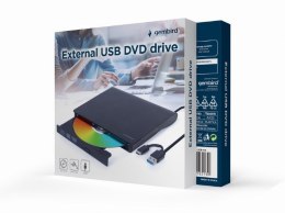 GEMBIRD ZEWNĘTRZNA NAGRYWARKA DVD 8X, CD 24X USB 3.1 SLIM CZARNA (WYPRZEDAŻ)