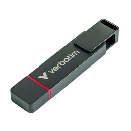 Verbatim USB flash disk, USB C a USB 3.2 Gen 1, 512GB, Dual QuickStick, szary, 32042, USB C, z oczkiem na brelok