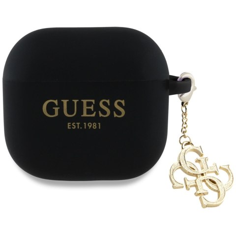Guess GUA4LECG4K AirPods 4 cover czarny/black Silicone 4G Charm