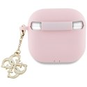 Guess GUA4LECG4P AirPods 4 cover różowy/pink Silicone 4G Charm