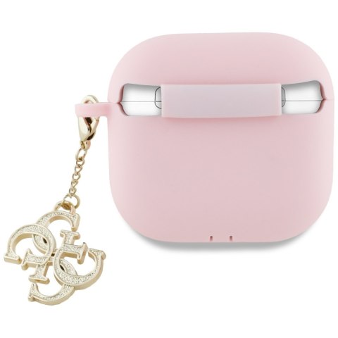 Guess GUA4LECG4P AirPods 4 cover różowy/pink Silicone 4G Charm