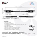 CLUB3D CAC-1576 kabel USB USB4 Gen 3x2 1 m USB C Czarny