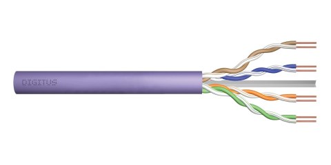 Kabel instalacyjny DIGITUS DK-1616-VH-5 kat.6, U/UTP, B2ca, AWG23/1, LSOH, 500m, fioletowy, szpula