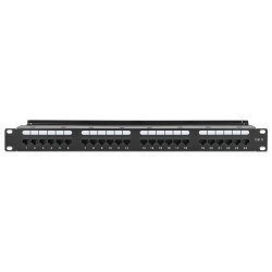 Patch Panel 24x RJ45 Cat6 UTP ze wspornikiem do kabli