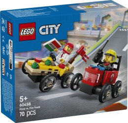 LEGO CITY Zestaw wyścigówek: pizza kontra wóz strażacki 60458