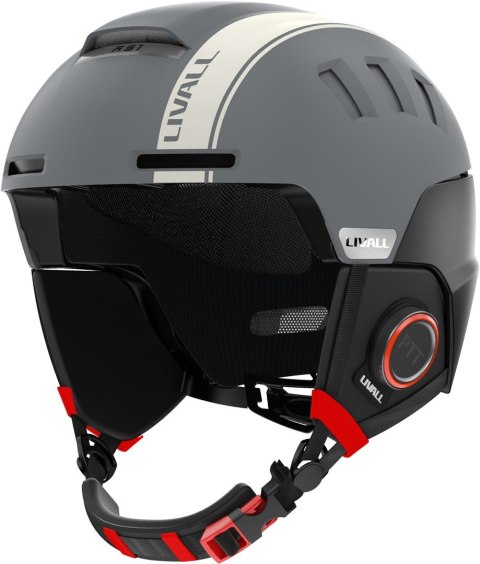 Kask narciarski Bluetooth 54-58cm Intercom/SOS szar