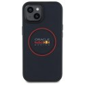 Red Bull RBHMP15S24PUILVR iPhone 15 6.1" hardcase granatowy/navy Leather Red Ring MagSafe