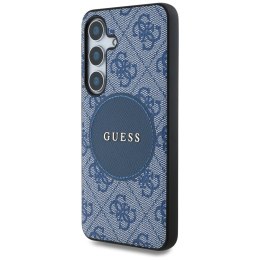 Etui Guess 4G Round Patch Classic Logo MagSafe do Samsung Galaxy S25 Plus niebieski