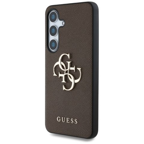 Etui Guess Grained Big 4G Logo Small Classic Logo do Samsung Galaxy S25 brązowy
