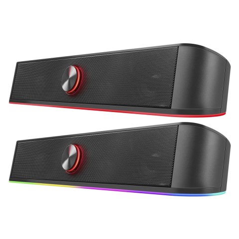 Defender Soundbar Z10, 2.0, 6W, czarny, regulacja głośności, Podświetlenie LED, USB/Bluetooth, 80Hz-20kHz