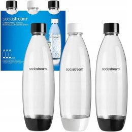 Sodastream PET Bottle Fuse (3 Bottles, 1L, black/white) (2260748)