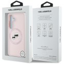 Etui Karl Lagerfeld Silicone Double Heads And Circle MagSafe Samsung Galaxy S25 różowy