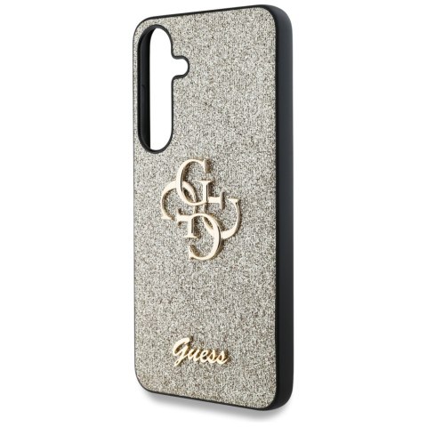 Etui Guess Fixed Glitter Big 4G Metal Logo do Samsung Galaxy S25 Plus złoty