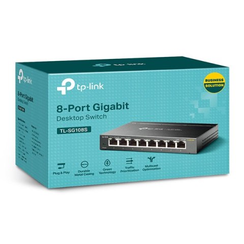 TP-LINK switch TL-SG108S 1000Mbps, auto MDI/MDIX