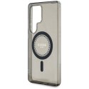 Etui Guess Rhinestones Printed Classic Logo MagSafe Samsung Galaxy S25 Ultra czarny