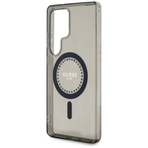 Etui Guess Rhinestones Printed Classic Logo MagSafe Samsung Galaxy S25 Ultra czarny