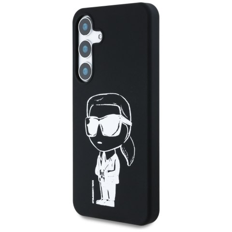 Etui Karl Lagerfeld Silicone Graffiti Ikonik Printed Logo MagSafe Samsung Galaxy S25 czarny