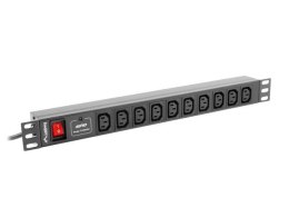 Listwa zasilająca Rack PDU 19 cali 1U 10A 10X IEC C13 2m C14 czarna