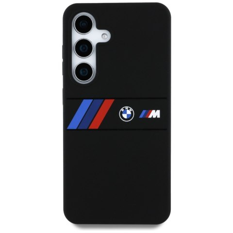 Etui BMW Silicone Middle Tricolor Stripes MagSafe do Samsung Galaxy S25 czarny