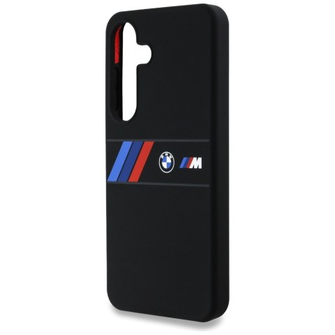 Etui BMW Silicone Middle Tricolor Stripes MagSafe do Samsung Galaxy S25 czarny