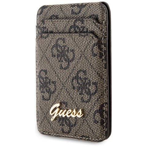 Guess Wallet Card Slot Stand GUWMSHG4SHW brązowy/brown MagSafe 4G Classic Logo