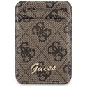 Guess Wallet Card Slot Stand GUWMSHG4SHW brązowy/brown MagSafe 4G Classic Logo