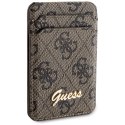 Guess Wallet Card Slot Stand GUWMSHG4SHW brązowy/brown MagSafe 4G Classic Logo